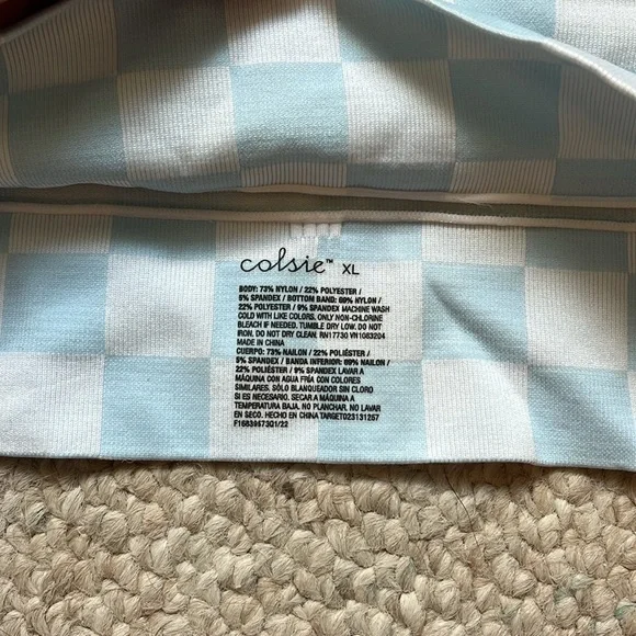 Colsie Light Blue and White Checkered Top - Picture 2 of 3